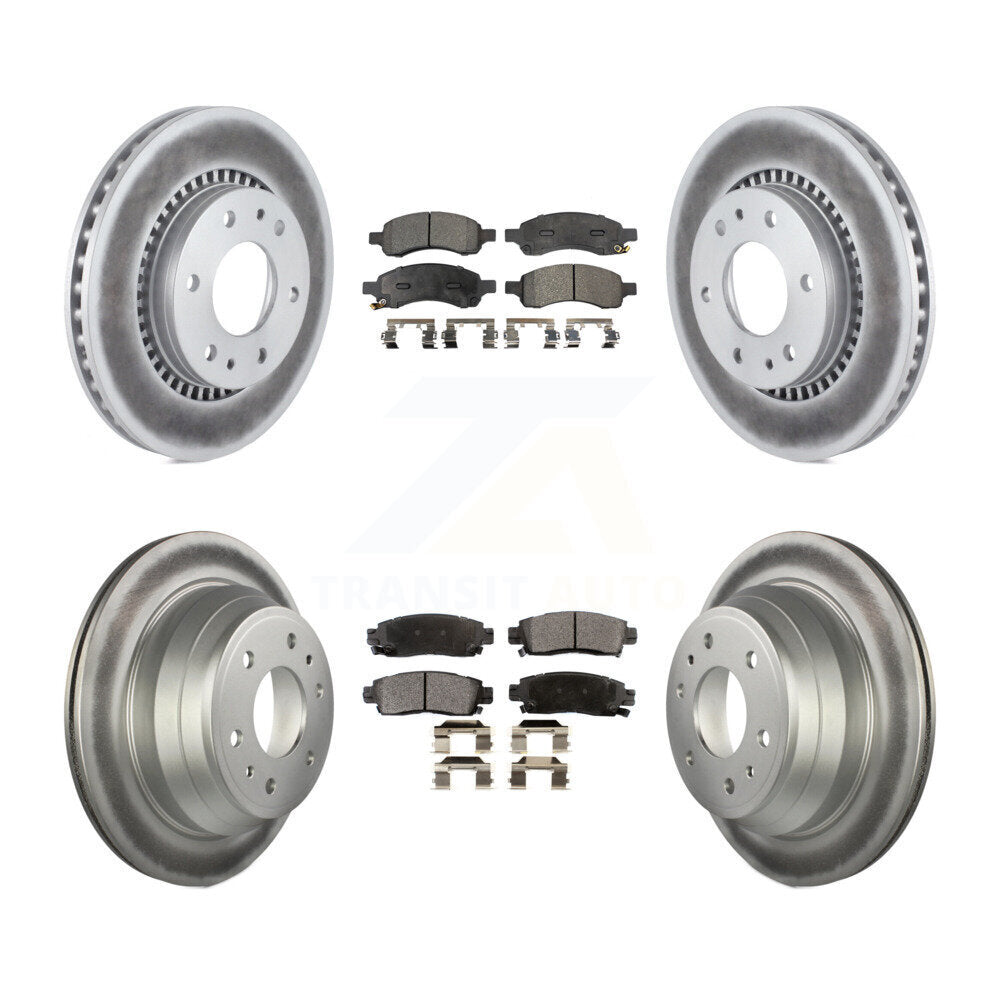 [Avant + Arrière] Kit de disque (revêtu) et plaquette (semi-métallique) de frein pour Chevrolet Trailblazer GMC Envoy Buick Rainier Isuzu Ascender KGF-100596