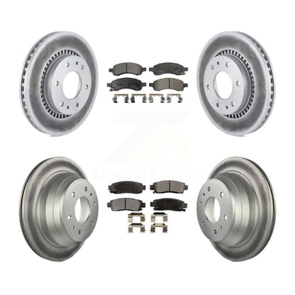 [Avant + Arrière] Kit de disque (revêtu) et plaquette (semi-métallique) de frein pour Chevrolet Trailblazer GMC Envoy Buick Rainier Isuzu Ascender KGF-100596