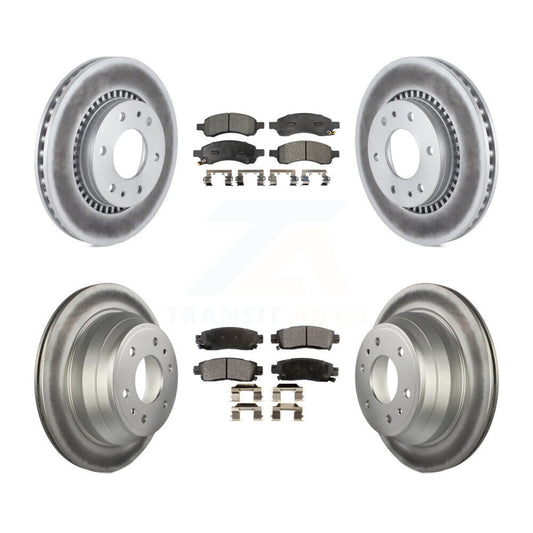 [Avant + Arrière] Kit de disque (revêtu) et plaquette (semi-métallique) de frein pour Chevrolet Trailblazer GMC Envoy Buick Rainier Isuzu Ascender KGF-100596
