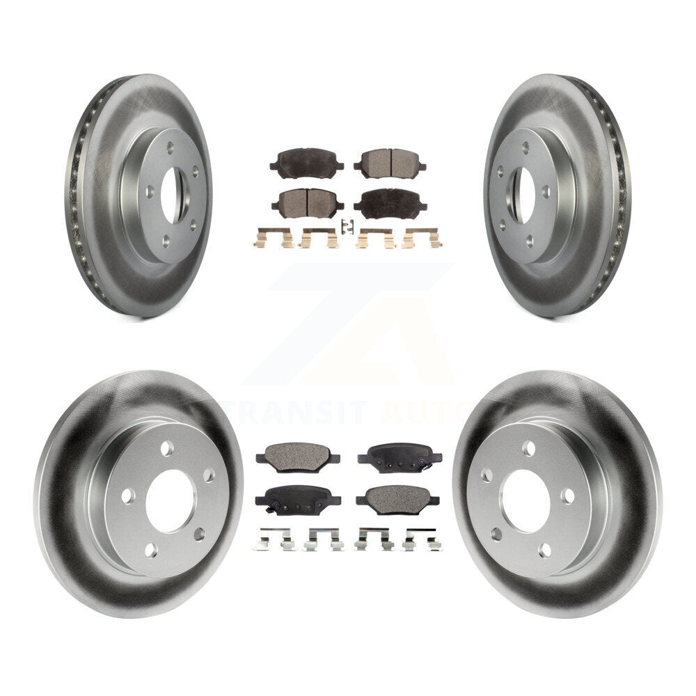 [Avant + Arrière] Kit de disque (revêtu) et plaquette (semi-métallique) de frein pour 2007-2010 Pontiac G5 avec Drum Brakes KGF-100602