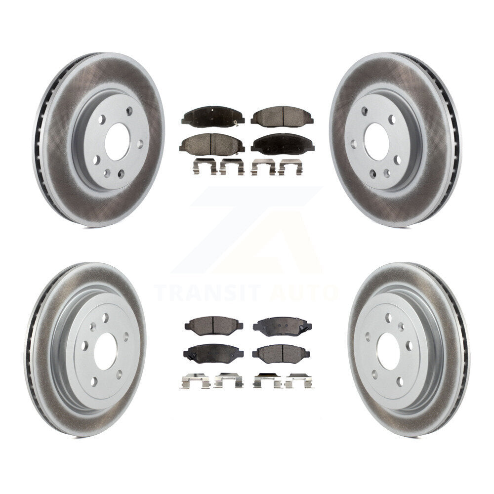 [Avant + Arrière] Kit de disque (revêtu) et plaquette (semi-métallique) de frein pour Cadillac CTS sans Heavy Duty Brakes KGF-100607