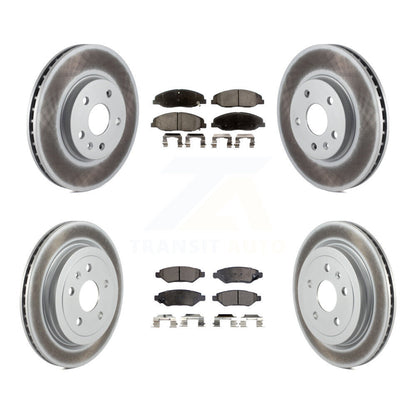 [Avant + Arrière] Kit de disque (revêtu) et plaquette (semi-métallique) de frein pour Cadillac CTS sans Heavy Duty Brakes KGF-100607