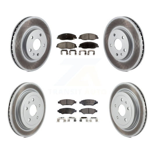 [Avant + Arrière] Kit de disque (revêtu) et plaquette (semi-métallique) de frein pour Cadillac CTS sans Heavy Duty Brakes KGF-100607