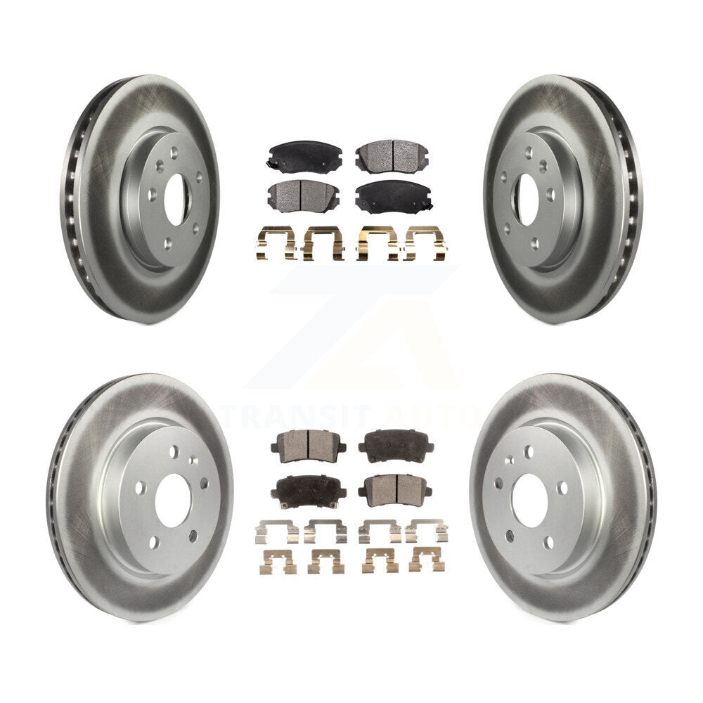 [Avant + Arrière] Kit de disque (revêtu) et plaquette (semi-métallique) de frein pour Chevrolet Malibu Impala Buick LaCrosse Limited Allure KGF-100612