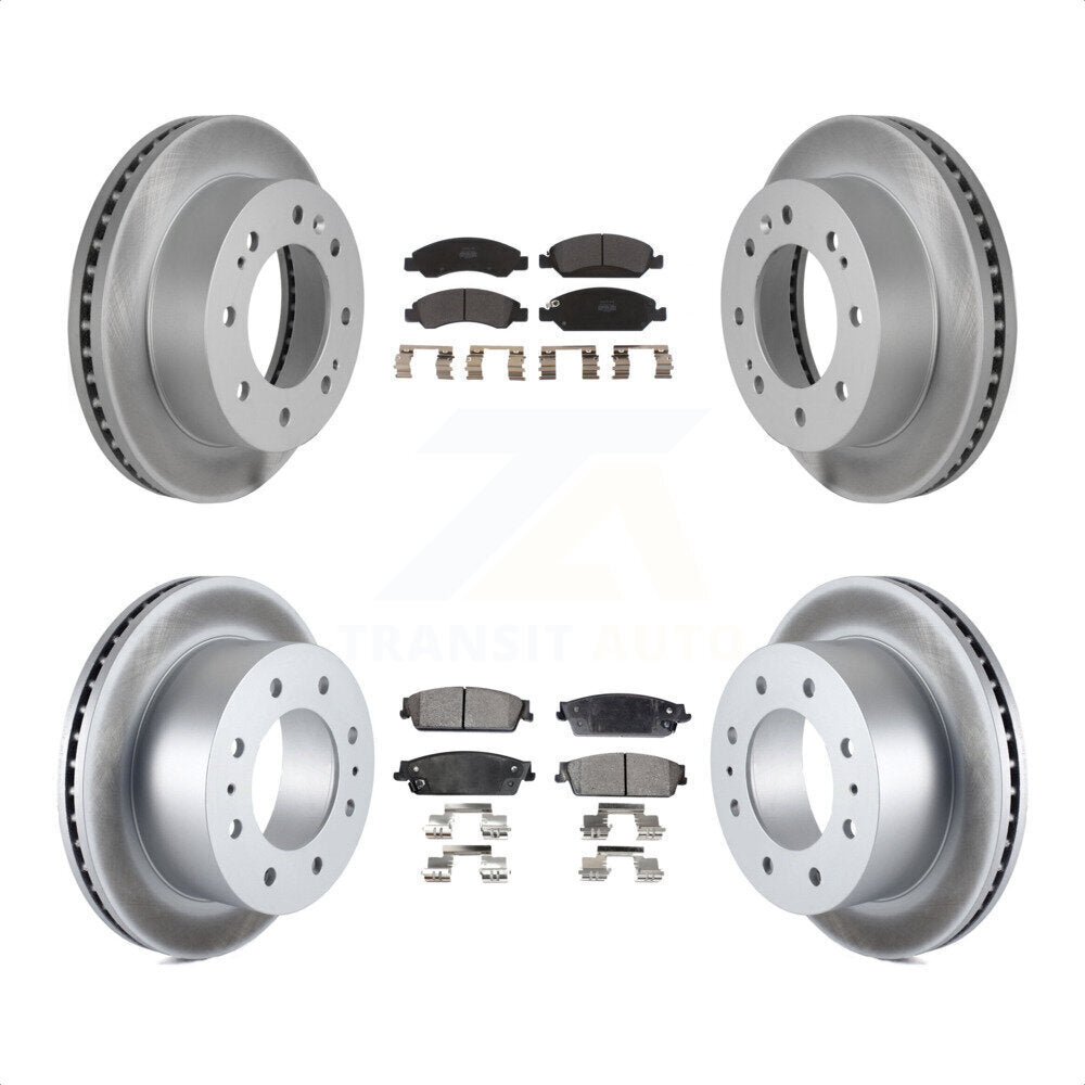 [Avant + Arrière] Kit de disque (revêtu) et plaquette (semi-métallique) de frein pour 2011 Chevrolet Silverado 1500 Hybrid KGF-100619 par Transit Auto