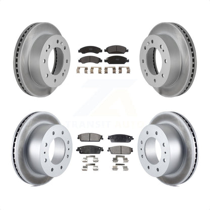 [Avant + Arrière] Kit de disque (revêtu) et plaquette (semi-métallique) de frein pour 2011 Chevrolet Silverado 1500 Hybrid KGF-100619 par Transit Auto