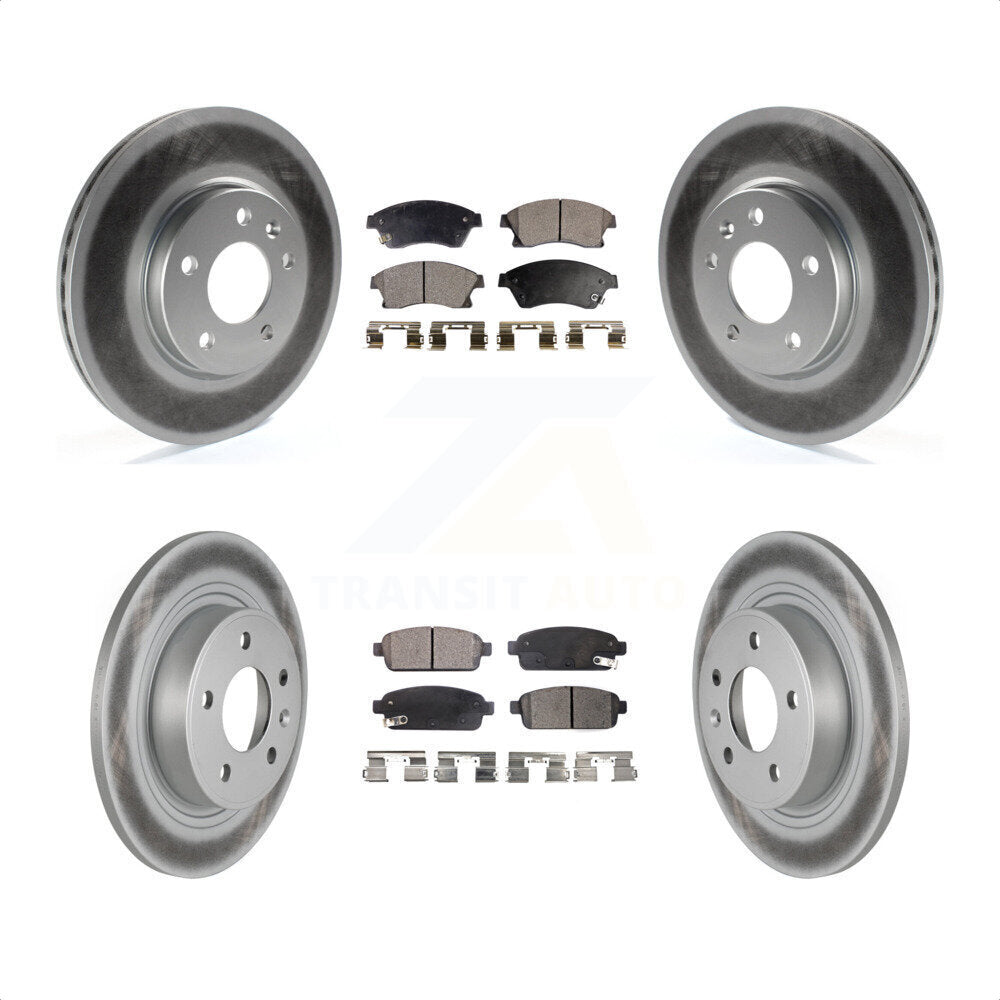 [Avant + Arrière] Kit de disque (revêtu) et plaquette (semi-métallique) de frein pour Chevrolet Cruze Buick Verano Volt Orlando KGF-100621 par Transit Auto