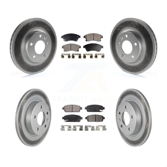 [Avant + Arrière] Kit de disque (revêtu) et plaquette (semi-métallique) de frein pour Chevrolet Cruze Buick Verano Volt Orlando KGF-100621 par Transit Auto