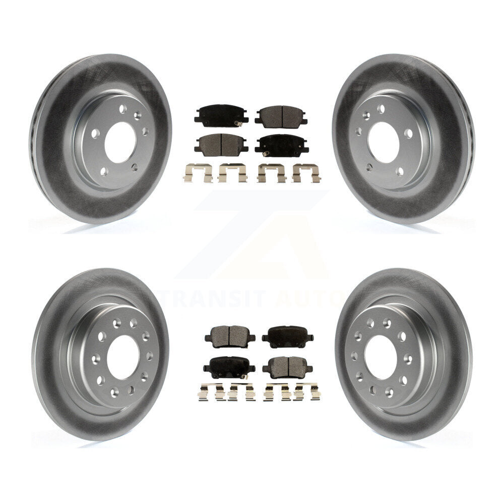 [Avant + Arrière] Kit de disque (revêtu) et plaquette (semi-métallique) de frein pour Chevrolet Equinox Malibu GMC Terrain Buick LaCrosse KGF-100622