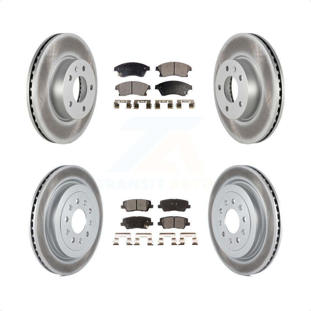 [Avant + Arrière] Kit de disque (revêtu) et plaquette (semi-métallique) de frein pour 2013-2015 Cadillac ATS avec 300mm Diameter Rotor KGF-100624 par Transit Auto