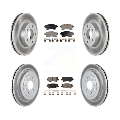 [Avant + Arrière] Kit de disque (revêtu) et plaquette (semi-métallique) de frein pour 2013-2015 Cadillac ATS avec 300mm Diameter Rotor KGF-100624 par Transit Auto