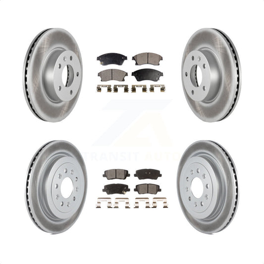 [Avant + Arrière] Kit de disque (revêtu) et plaquette (semi-métallique) de frein pour 2013-2015 Cadillac ATS avec 300mm Diameter Rotor KGF-100624 par Transit Auto