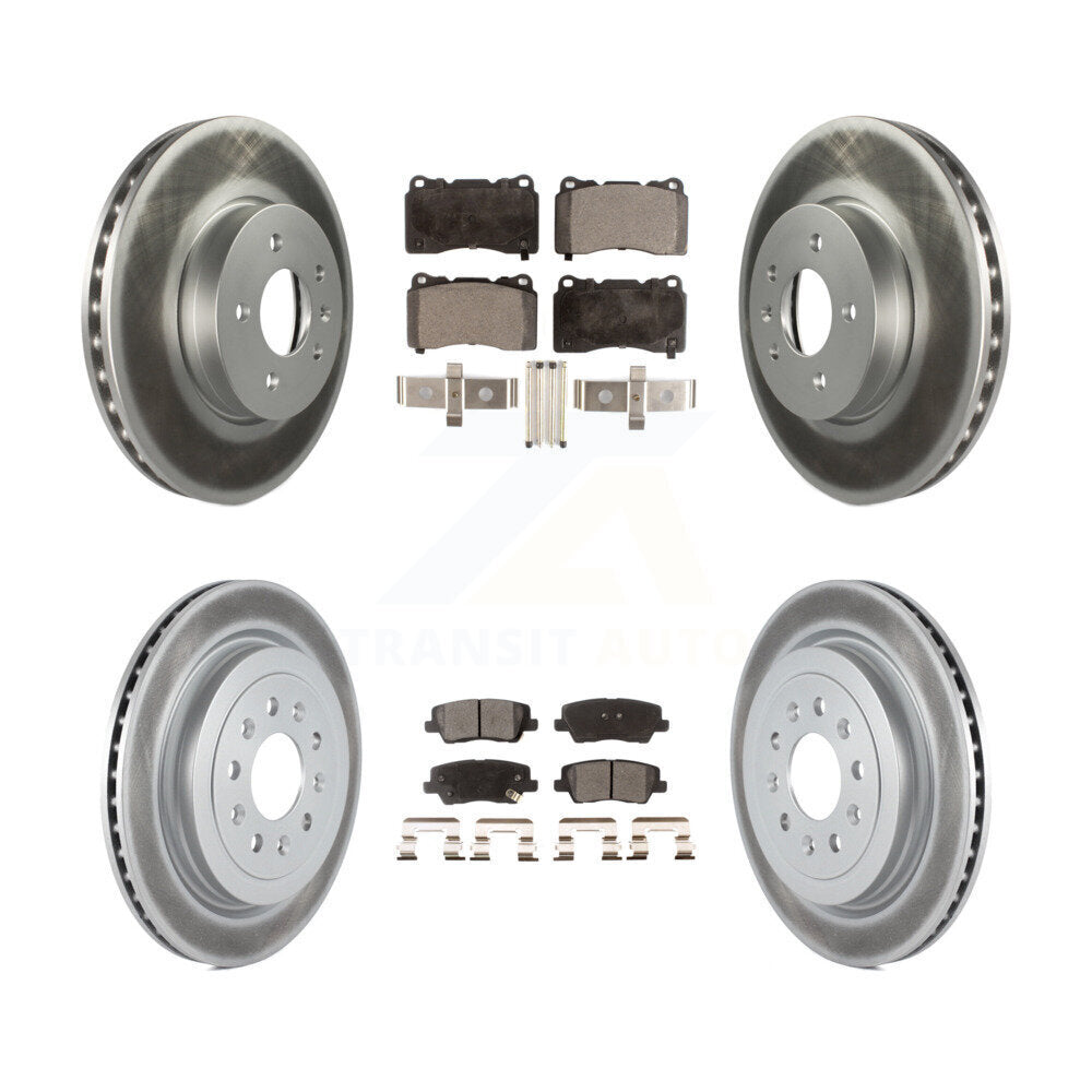 [Avant + Arrière] Kit de disque (revêtu) et plaquette (semi-métallique) de frein pour 2013-2015 Cadillac ATS avec 321mm Diameter Rotor KGF-100625