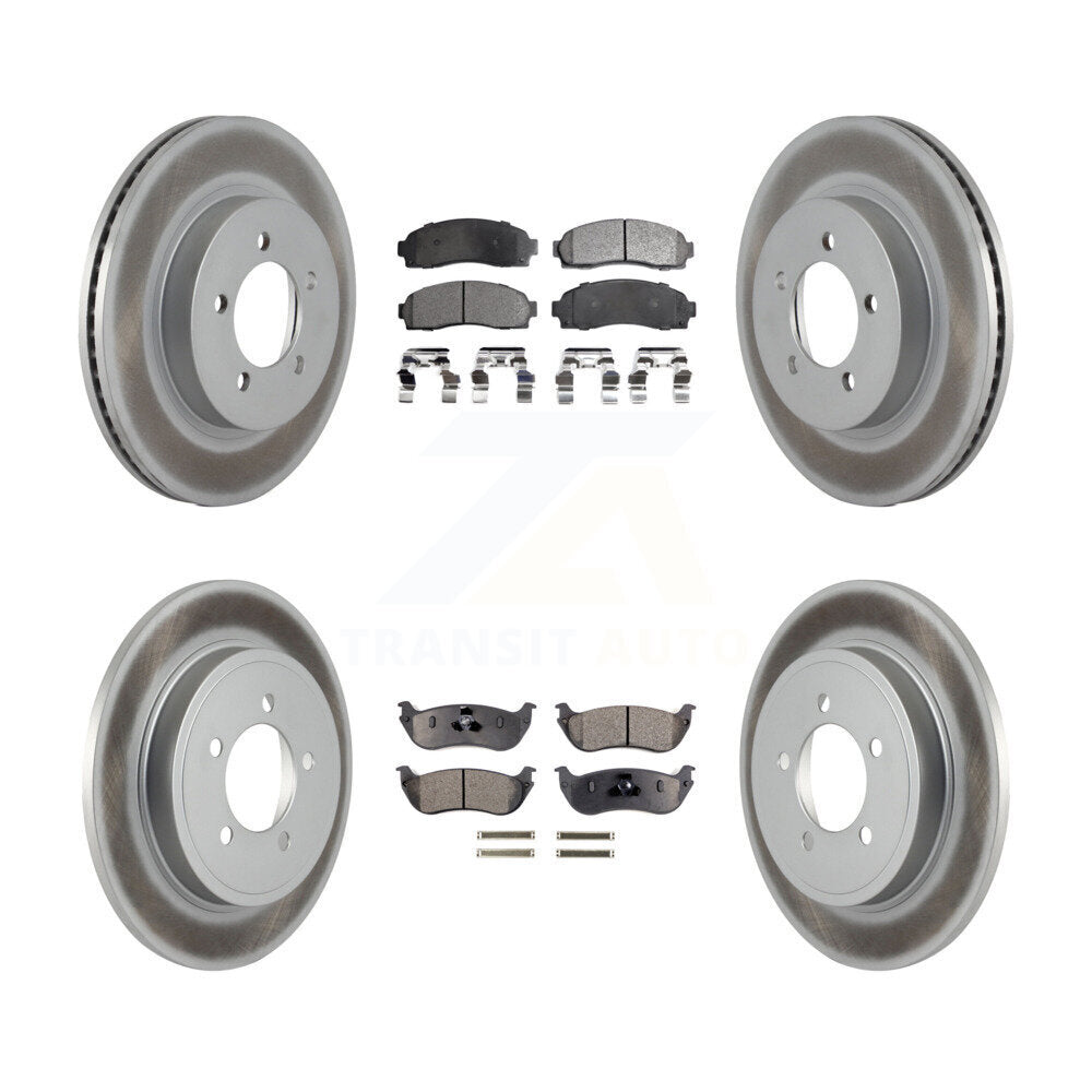 [Avant + Arrière] Kit de disque (revêtu) et plaquette (semi-métallique) de frein pour Ford Explorer Mercury Mountaineer KGF-100631