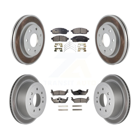 [Avant + Arrière] Kit de disque (revêtu) et plaquette (semi-métallique) de frein pour Ford F-150 Lincoln Mark LT 4WD KGF-100639