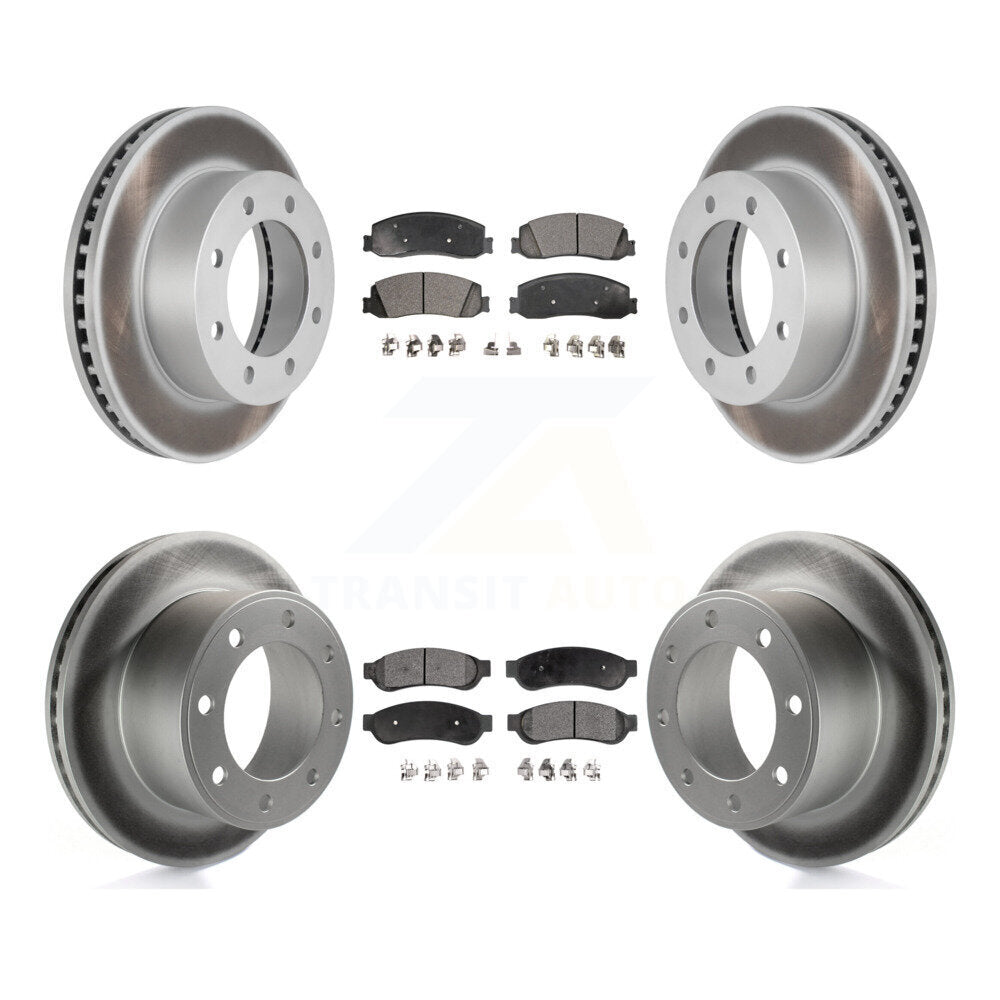 [Avant + Arrière] Kit de disque (revêtu) et plaquette (semi-métallique) de frein pour Ford F-250 Super Duty F-350 4WD KGF-100645
