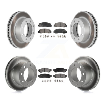 [Avant + Arrière] Kit de disque (revêtu) et plaquette (semi-métallique) de frein pour Ford F-250 Super Duty F-350 4WD KGF-100645