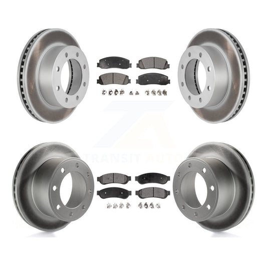 [Avant + Arrière] Kit de disque (revêtu) et plaquette (semi-métallique) de frein pour Ford F-250 Super Duty F-350 4WD KGF-100645