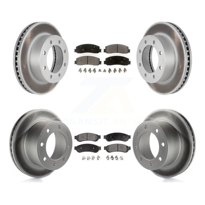 [Avant + Arrière] Kit de disque (revêtu) et plaquette (semi-métallique) de frein pour Ford F-250 Super Duty F-350 avec Single Wheels 4WD KGF-100646
