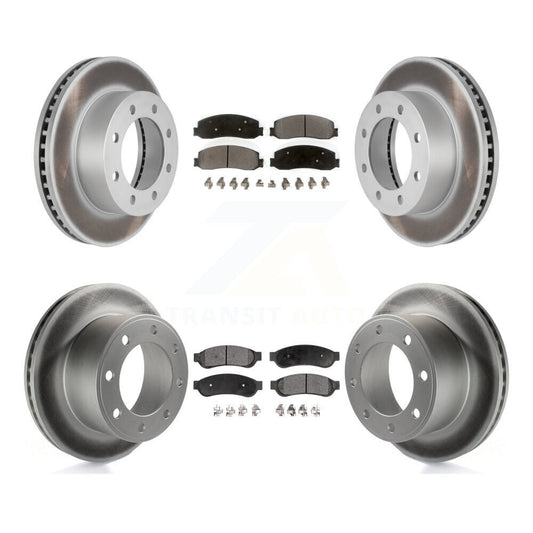 [Avant + Arrière] Kit de disque (revêtu) et plaquette (semi-métallique) de frein pour Ford F-250 Super Duty F-350 avec Single Wheels 4WD KGF-100646