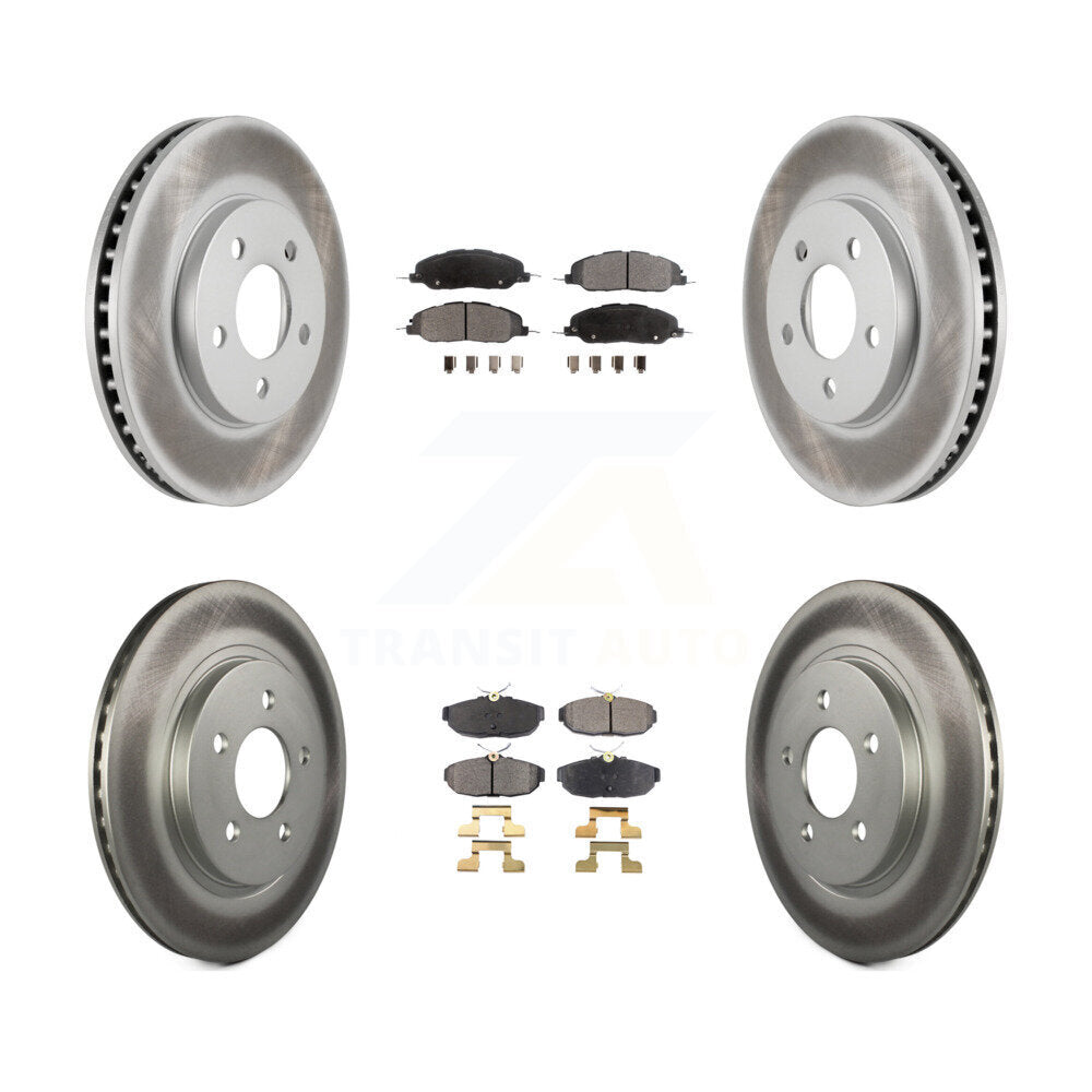 [Avant + Arrière] Kit de disque (revêtu) et plaquette (semi-métallique) de frein pour 2005-2010 Ford Mustang Base KGF-100651
