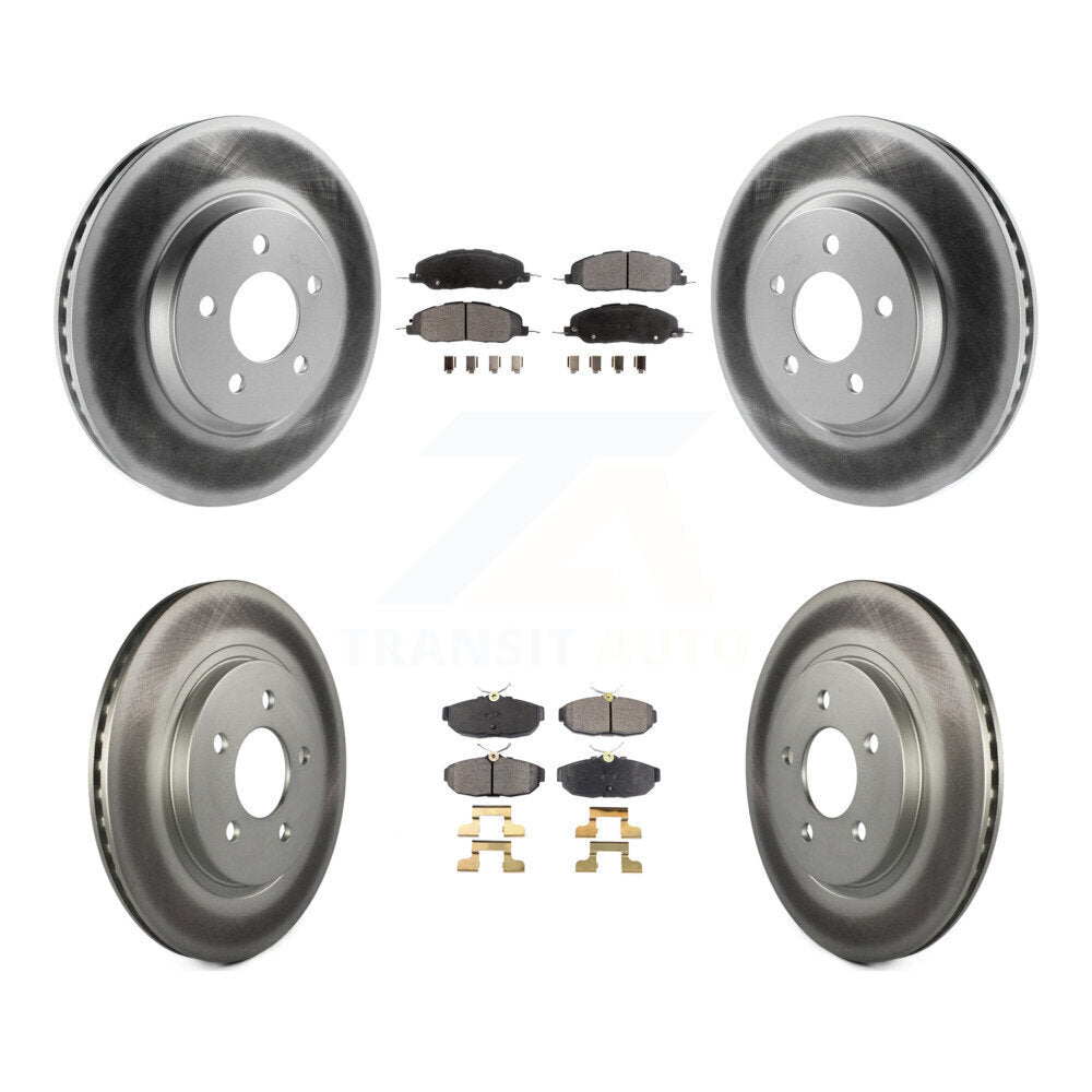 [Avant + Arrière] Kit de disque (revêtu) et plaquette (semi-métallique) de frein pour Ford Mustang KGF-100652
