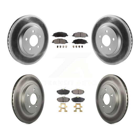 [Avant + Arrière] Kit de disque (revêtu) et plaquette (semi-métallique) de frein pour Ford Mustang KGF-100652