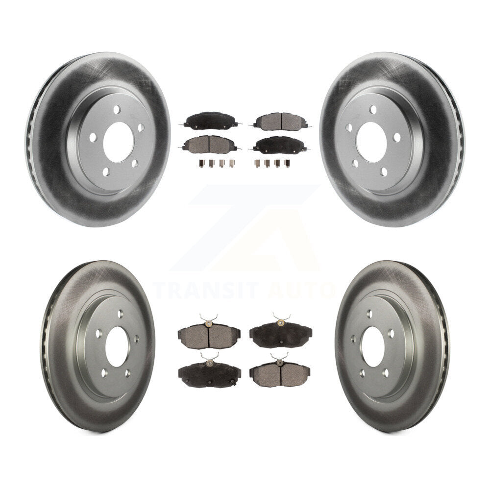 [Avant + Arrière] Kit de disque (revêtu) et plaquette (semi-métallique) de frein pour Ford Mustang KGF-100653