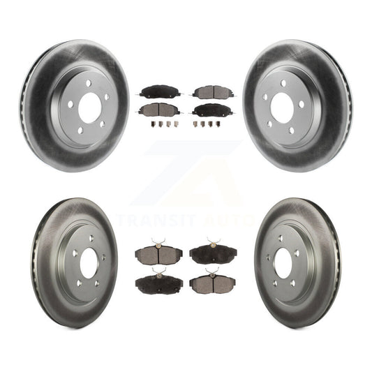 [Avant + Arrière] Kit de disque (revêtu) et plaquette (semi-métallique) de frein pour Ford Mustang KGF-100653