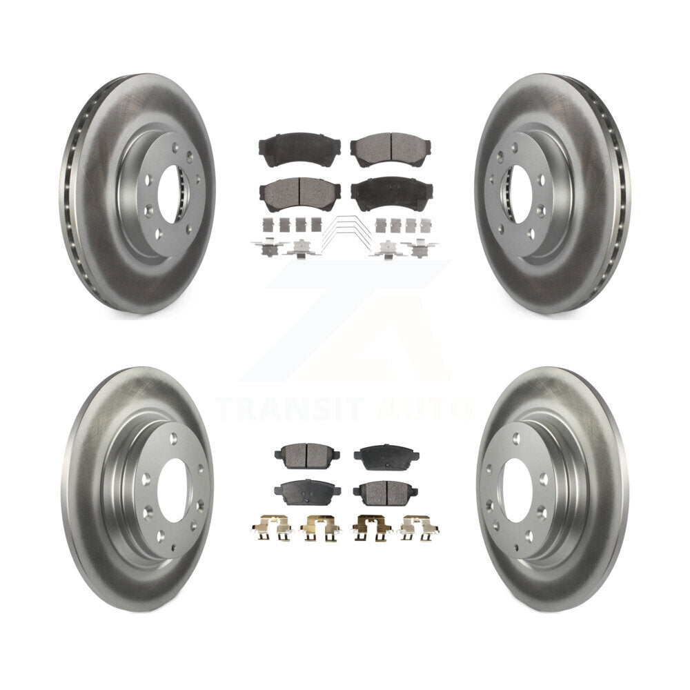 [Avant + Arrière] Kit de disque (revêtu) et plaquette (semi-métallique) de frein pour Ford Fusion Mazda 6 Lincoln MKZ Mercury Milan Zephyr KGF-100654