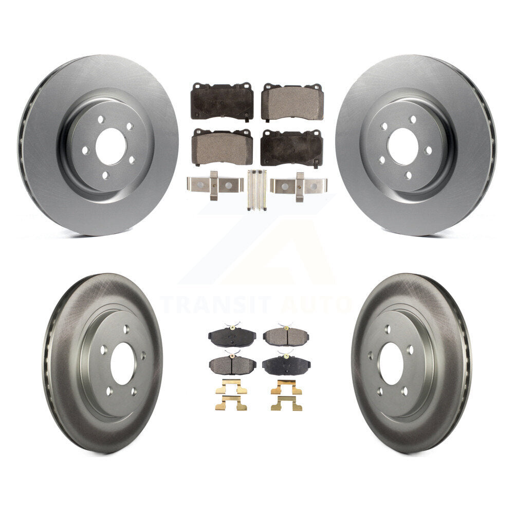 [Avant + Arrière] Kit de disque (revêtu) et plaquette (semi-métallique) de frein pour Ford Mustang KGF-100656