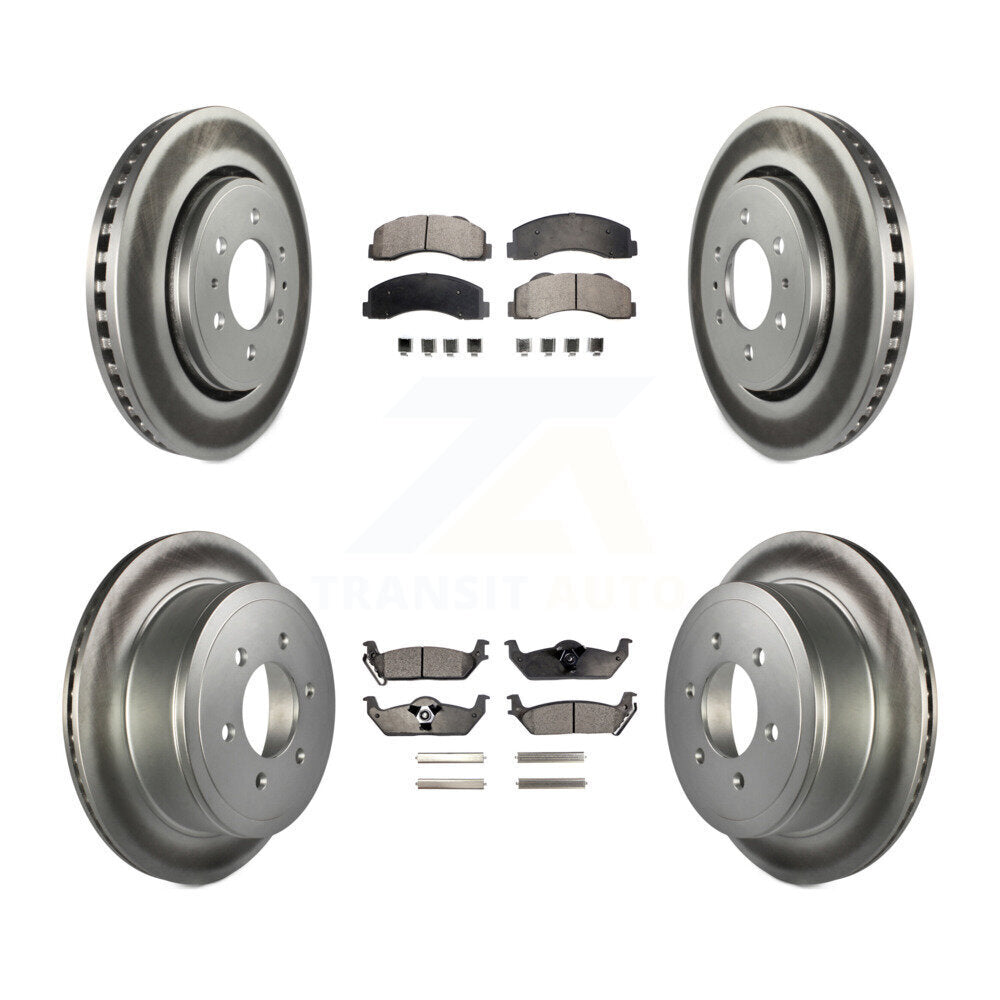[Avant + Arrière] Kit de disque (revêtu) et plaquette (semi-métallique) de frein pour 2010-2011 Ford F-150 avec 6 Lug Wheels KGF-100659