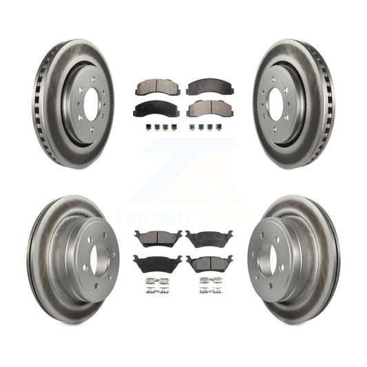 [Avant + Arrière] Kit de disque (revêtu) et plaquette (semi-métallique) de frein pour Ford F-150 KGF-100661