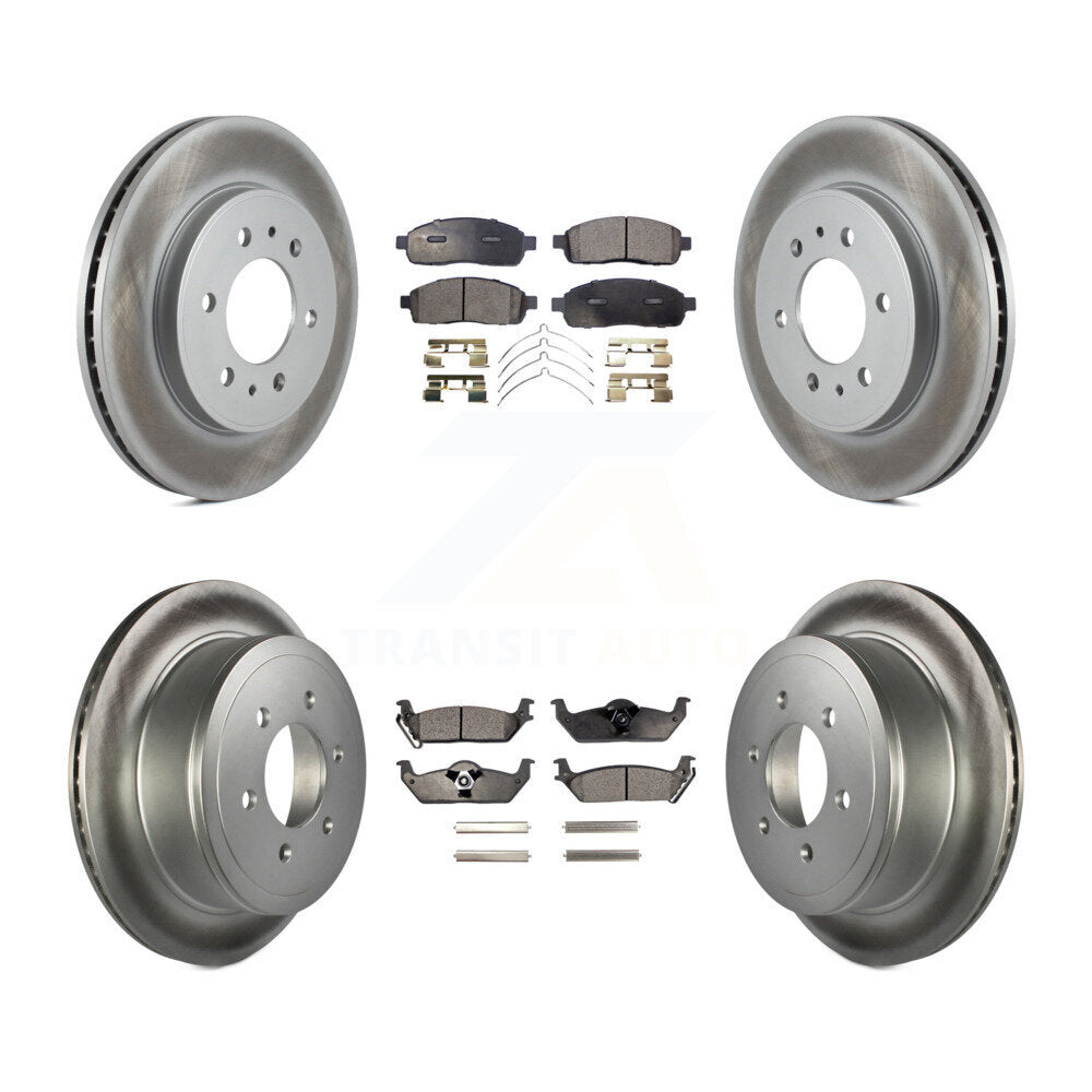 [Avant + Arrière] Kit de disque (revêtu) et plaquette (semi-métallique) de frein pour 2009 Ford F-150 avec 6 Lug Wheels KGF-100667