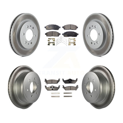 [Avant + Arrière] Kit de disque (revêtu) et plaquette (semi-métallique) de frein pour 2009 Ford F-150 avec 6 Lug Wheels KGF-100667