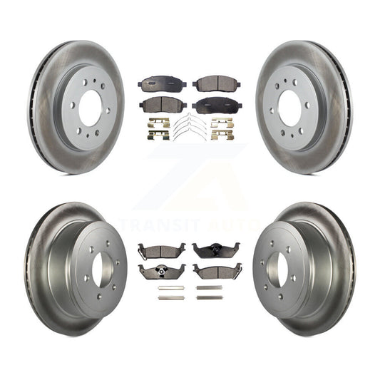 [Avant + Arrière] Kit de disque (revêtu) et plaquette (semi-métallique) de frein pour 2009 Ford F-150 avec 6 Lug Wheels KGF-100667