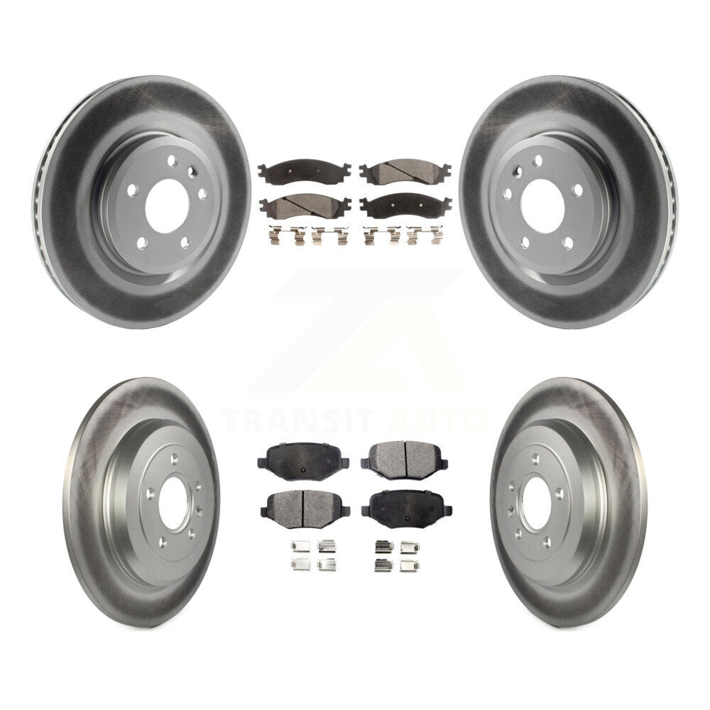 [Avant + Arrière] Kit de disque (revêtu) et plaquette (semi-métallique) de frein pour 2010-2012 Ford Taurus SHO KGF-100668