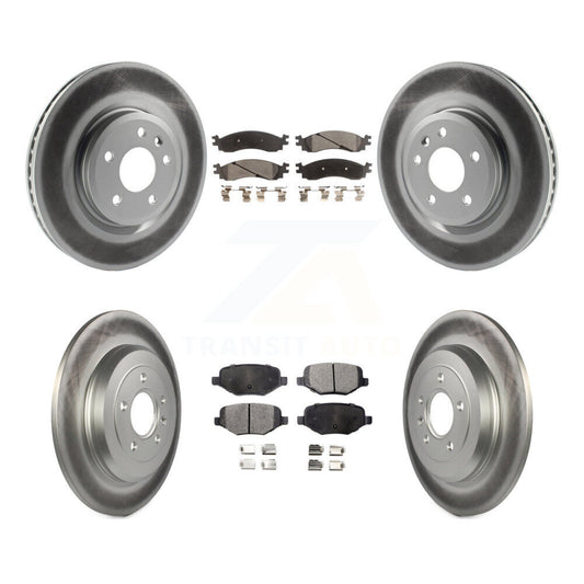 [Avant + Arrière] Kit de disque (revêtu) et plaquette (semi-métallique) de frein pour 2010-2012 Ford Taurus SHO KGF-100668