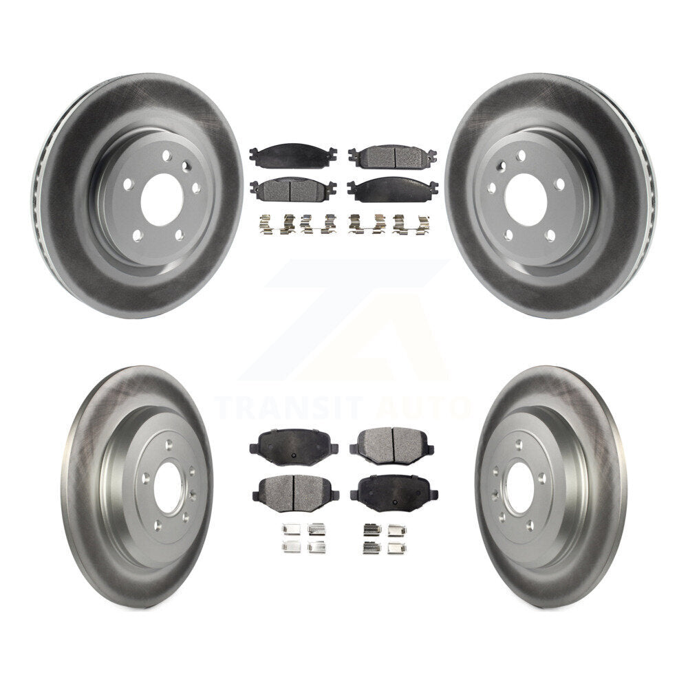 [Avant + Arrière] Kit de disque (revêtu) et plaquette (semi-métallique) de frein pour 2009-2010 Lincoln MKS KGF-100669