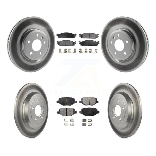 [Avant + Arrière] Kit de disque (revêtu) et plaquette (semi-métallique) de frein pour 2009-2010 Lincoln MKS KGF-100669