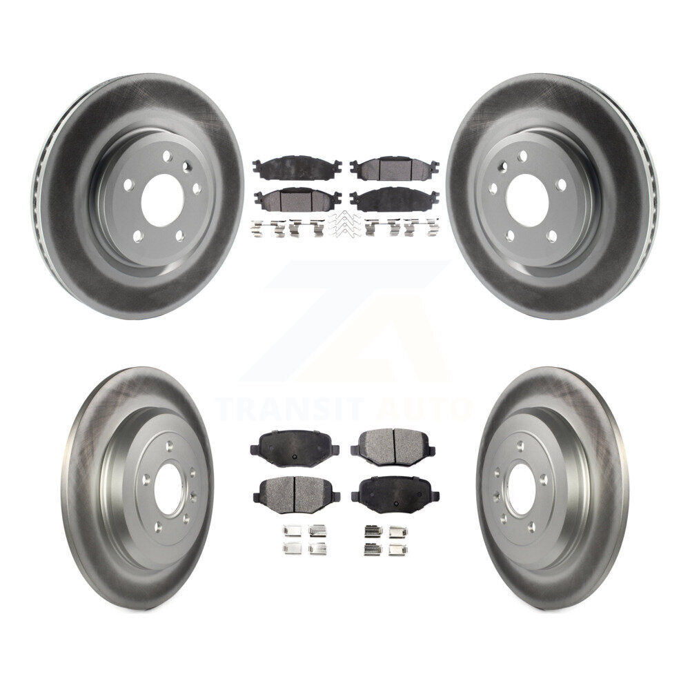 [Avant + Arrière] Kit de disque (revêtu) et plaquette (semi-métallique) de frein pour Ford Explorer Taurus Flex Lincoln MKT MKS KGF-100670