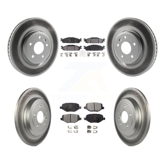 [Avant + Arrière] Kit de disque (revêtu) et plaquette (semi-métallique) de frein pour Ford Explorer Taurus Flex Lincoln MKT MKS KGF-100670