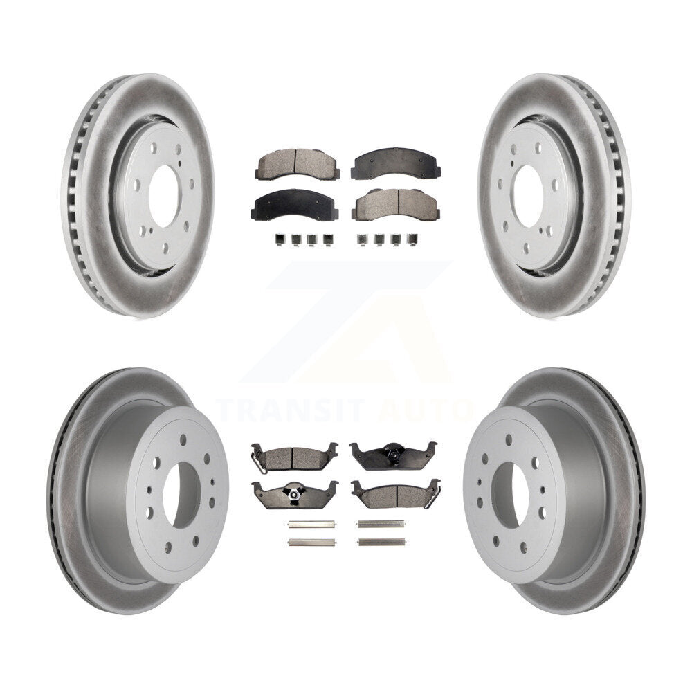 [Avant + Arrière] Kit de disque (revêtu) et plaquette (semi-métallique) de frein pour 2010-2011 Ford F-150 avec 7 Lug Wheels KGF-100673