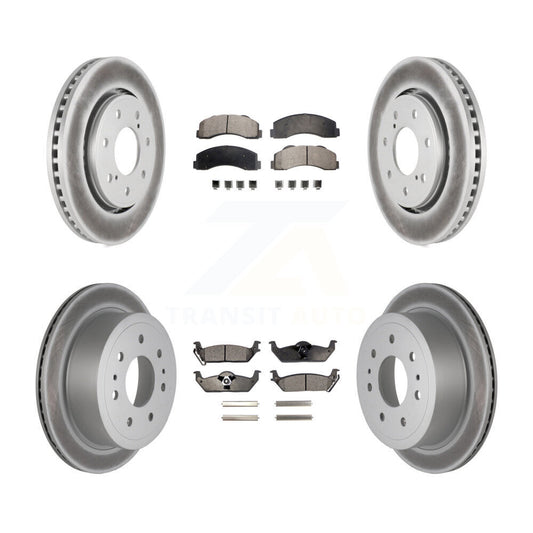 [Avant + Arrière] Kit de disque (revêtu) et plaquette (semi-métallique) de frein pour 2010-2011 Ford F-150 avec 7 Lug Wheels KGF-100673