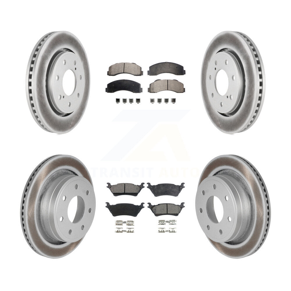 [Avant + Arrière] Kit de disque (revêtu) et plaquette (semi-métallique) de frein pour 2012-2014 Ford F-150 avec 7 Lug Wheels KGF-100674