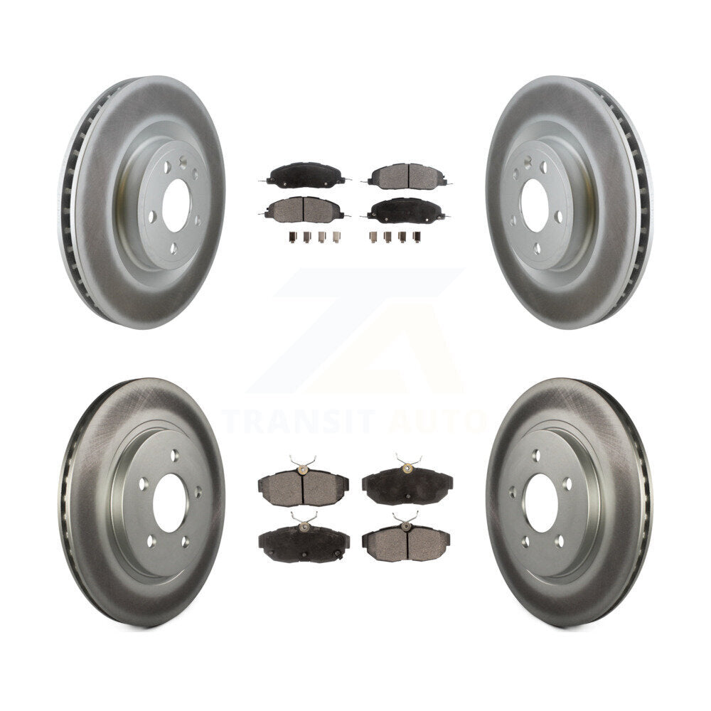 [Avant + Arrière] Kit de disque (revêtu) et plaquette (semi-métallique) de frein pour Ford Mustang KGF-100675