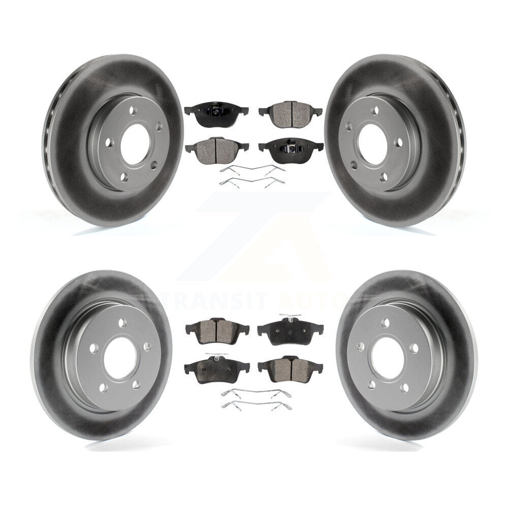 [Avant + Arrière] Kit de disque (revêtu) et plaquette (semi-métallique) de frein pour Ford Focus KGF-100676