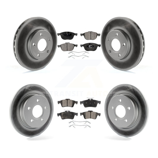 [Avant + Arrière] Kit de disque (revêtu) et plaquette (semi-métallique) de frein pour Ford Focus KGF-100676