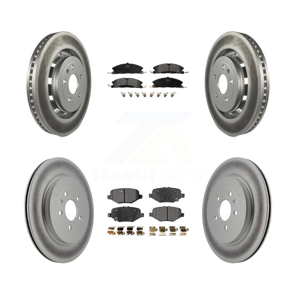 [Avant + Arrière] Kit de disque (revêtu) et plaquette (semi-métallique) de frein pour Ford Explorer Taurus Flex Police Interceptor Sedan Lincoln MKS Special Service KGF-100680