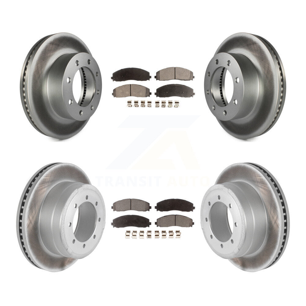 [Avant + Arrière] Kit de disque (revêtu) et plaquette (semi-métallique) de frein pour Ford F-250 Super Duty F-350 F-450 KGF-100685
